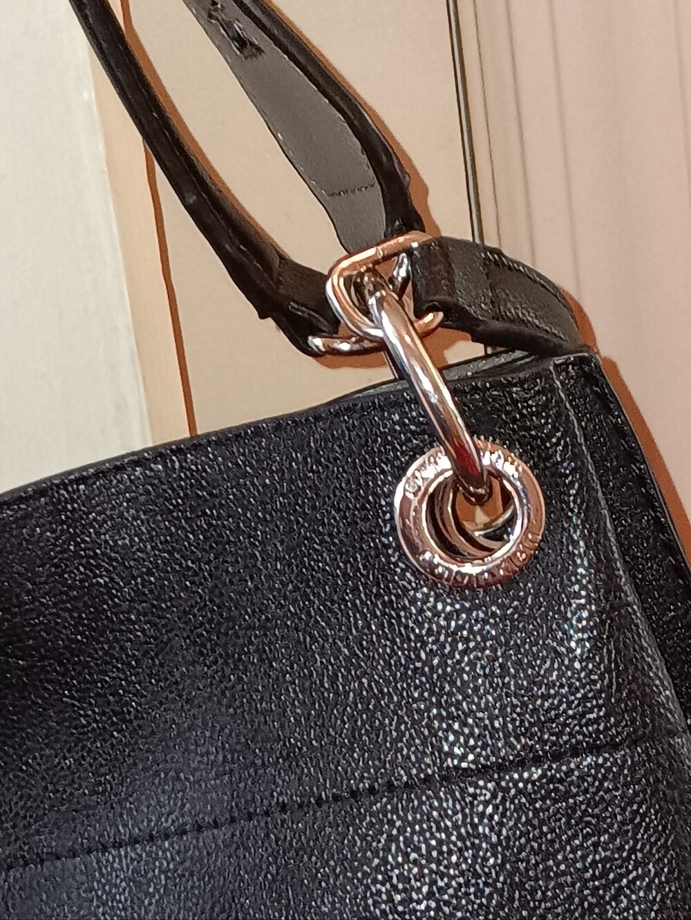 Calvin Klein Black Shoulder Tote with Double Strap Handles NWT - Picture 7 of 15